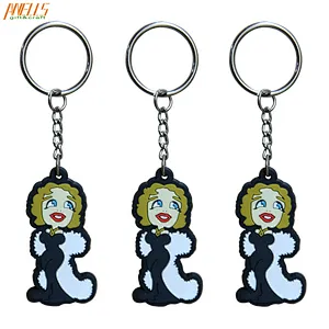 Promotional New Design Customized Creative Queen Angel Girl Logo 3D Soft PVC Rubber Keychains for Gifts