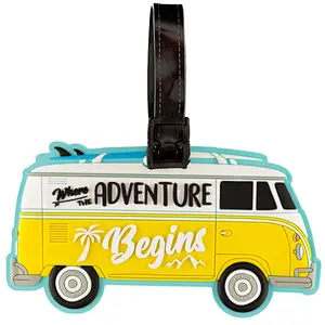 Volkswagen Camper Adventure Begins PVC Luggage Tag