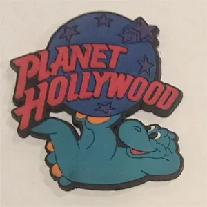 Planet Hollywood 1990s PVC Rubber MAGNET Red/Blue Classic PH GLOBE LOGO