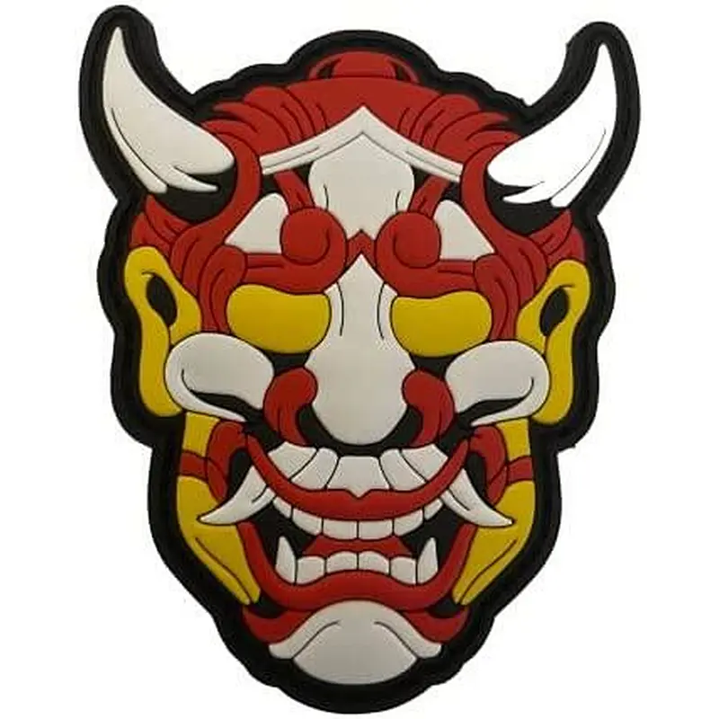 Hannya Mask Monster Mask Hook and Loop PVC Patch