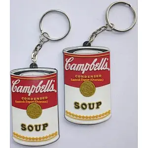 2D soup keychain Flexible rubber Soft PVC keychain
