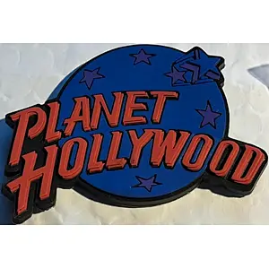 Planet Hollywood 1990s PVC Rubber MAGNET Red/Blue Classic PH GLOBE LOGO