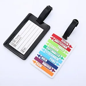 China Soft Pvc Luggage Tag Soft Letters Travel Passport Holder Luggage Tag