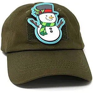 Snowman Hook and Loop PVC Rubber Patch Christmas Tactical