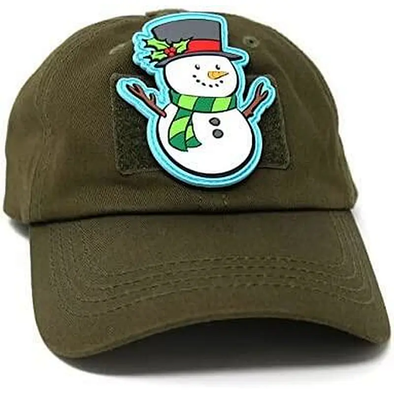 Snowman Hook and Loop PVC Rubber Patch Christmas Tactical