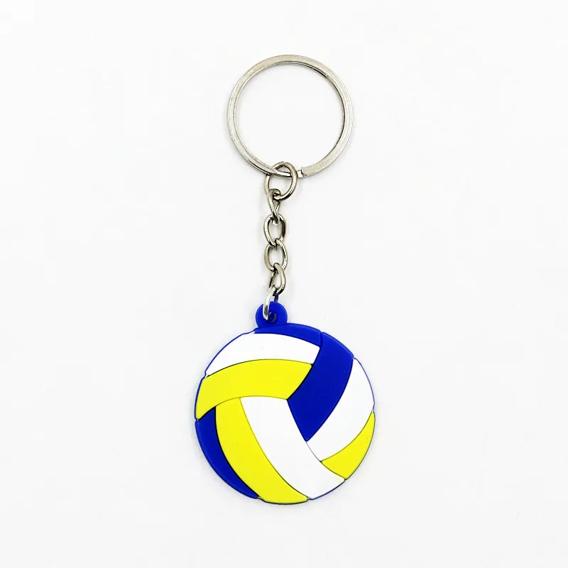 Hot Selling Customized Creative 2d/3d Sports Competition Gift Pvc Mini Ball Keychain Volleyball Keychains