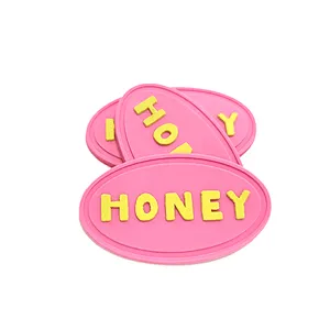 Custom Pvc Rubber Patch Wholesale Honey Logo Patch Rubber For Clothes Hats