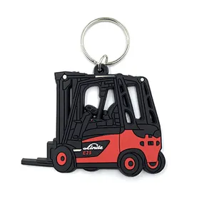Pvc Rubber Car Logo Forklifts Keychains