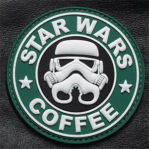 3D STAR WARS and COFFEE Army Green pvc patch