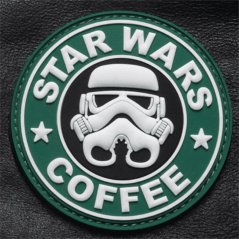 3D STAR WARS and COFFEE Army Green pvc patch
