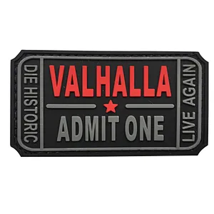 custom logo Valhalla Entrance Ticket soft PVC Patch