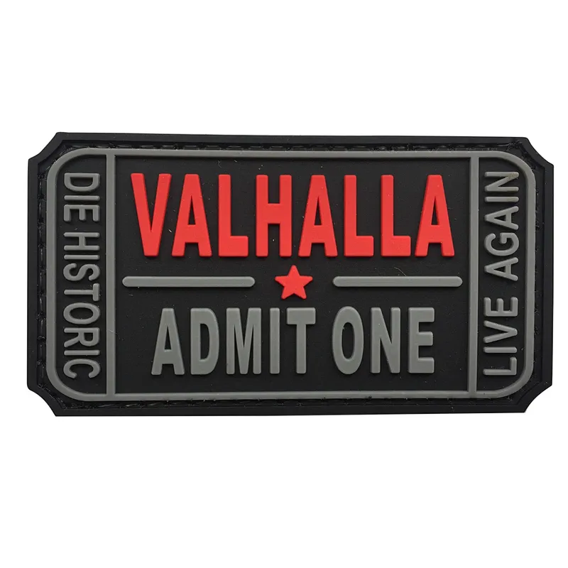 custom logo Valhalla Entrance Ticket soft PVC Patch