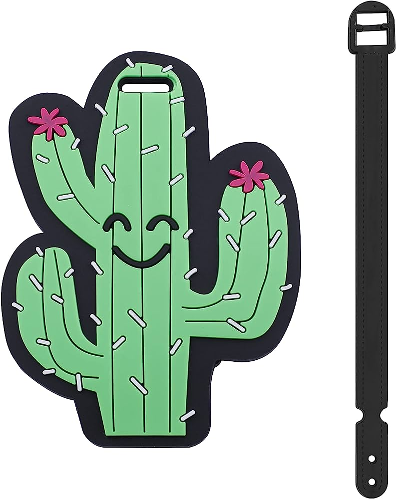 Cactus Luggage Tag Set Green Suitcase Accessories