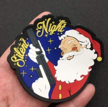 Christmas Silent Night PVC Patch Armband Tactical Military Morale Emblem Badge