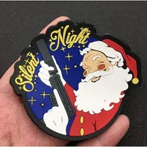 Christmas Silent Night PVC Patch Armband Tactical Military Morale Emblem Badge