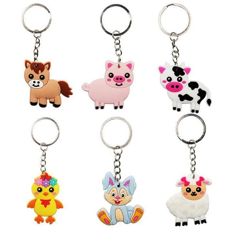 PVC Cartoon Keychain Farm Animal Rabbit Cute Key chain