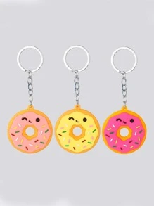 Candy Colors Keychain Donut Cartoon pvc rubber Keychain