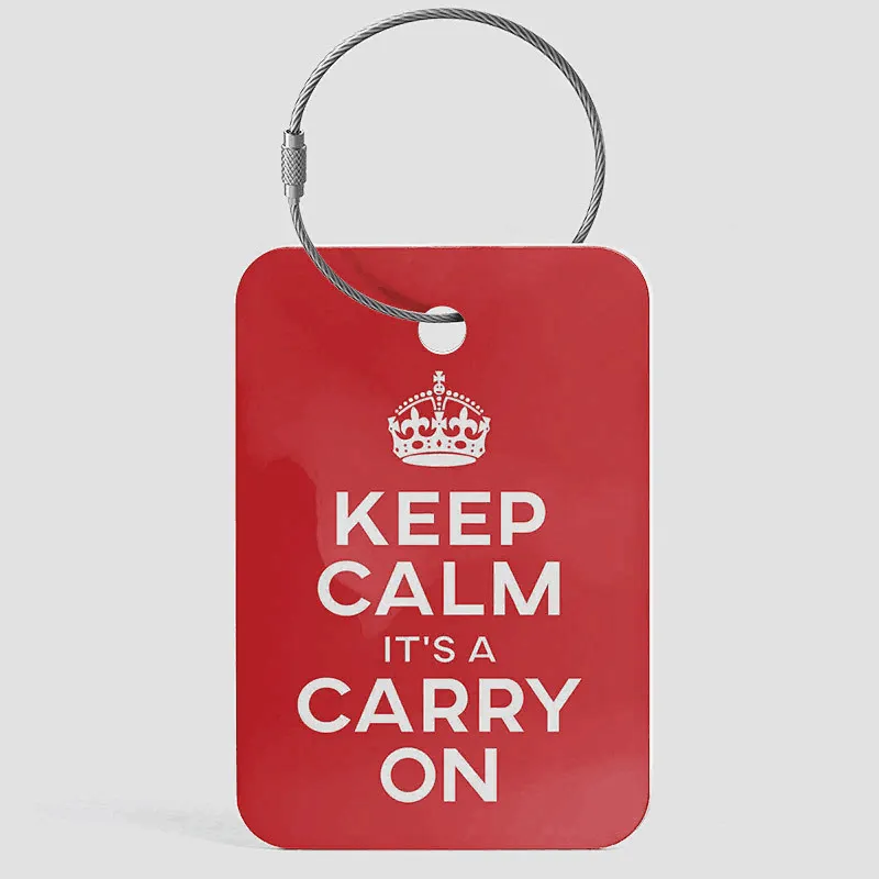 Keep Calm It's a Carry On PVC Luggage Tag