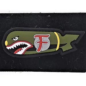 'Shark Missile  F Bomb' PVC Rubber Velcro Patch