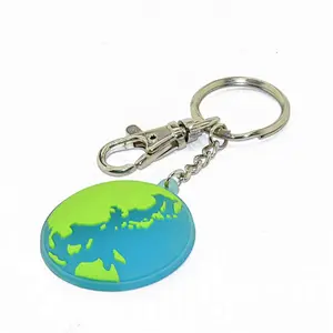 Custom Logo Round Shaped Soft Pvc Keychains 2d Pyc Rubber Key Ring