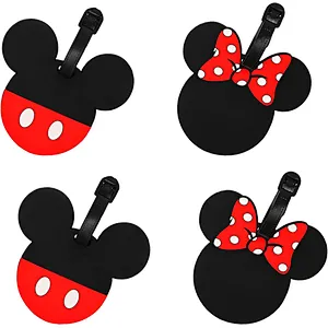 Cute Mickey Mouse & Minnie Mouse Silicone PVC Cartoon Travel Luggage Tag