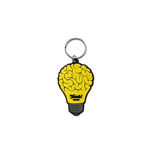 2d 3d Logo Light Bulb Shape Rubber Soft Pvc Keychains