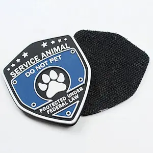 Custom PVC Rubber Logo Patches with Hook and Loop Fastener