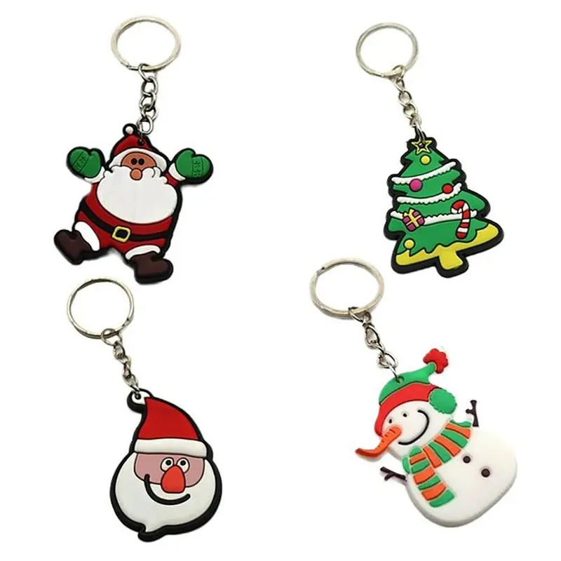 Rubber Christmas Keychain PVC Keychain Plastic