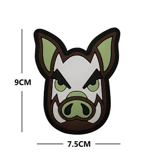 3D TACTICAL PIG VELCRO BACKED PVC RUBBER PATCH Airsoft Morale Badge Wild Boar Hog
