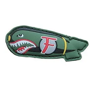 'Shark Missile  F Bomb' PVC Rubber Velcro Patch