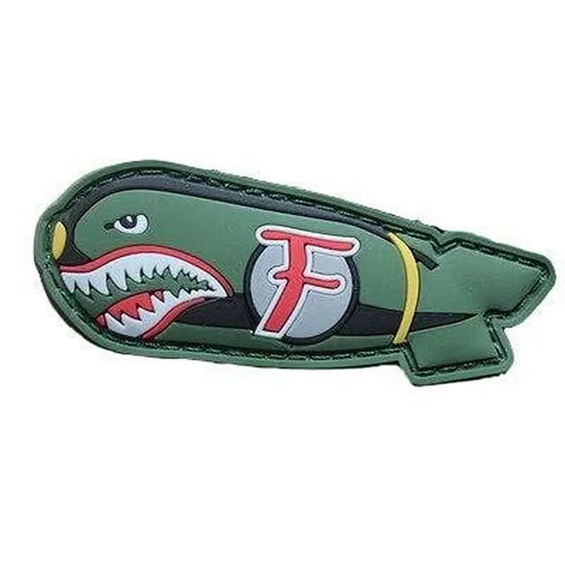 'Shark Missile  F Bomb' PVC Rubber Velcro Patch