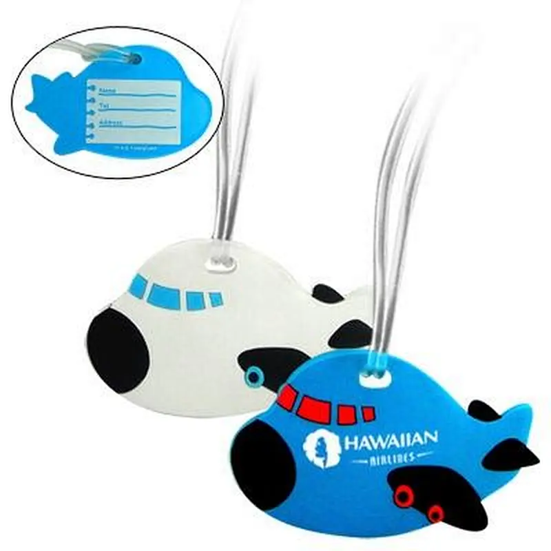 Airplane Shaped Soft PVC Luggage Tag for travel