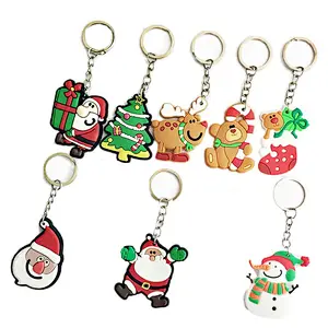 Promotional Gift Pvc Rubber Keychain Christmas Tree Keyring Gift