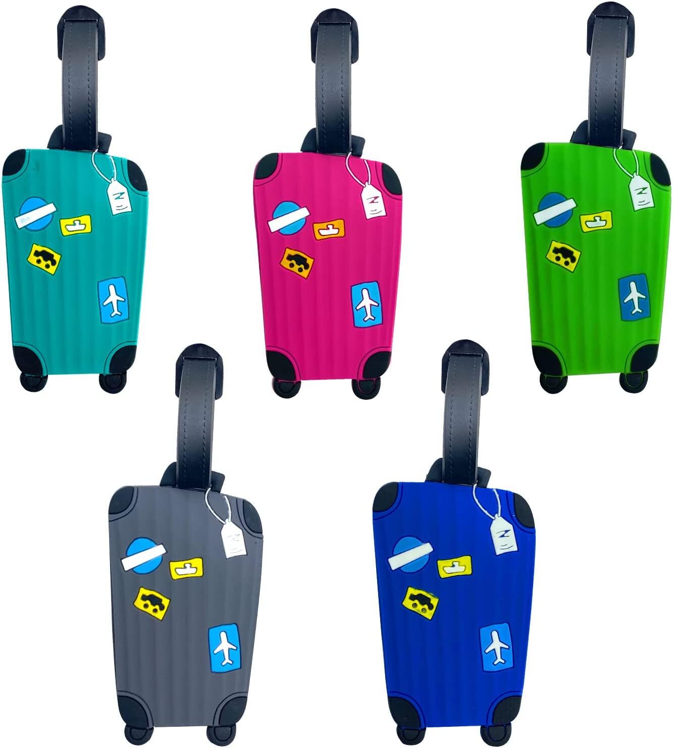 Pack Silicone Luggage Tags Travel Tags for Suitcase Travel ID Bag Tag for Baggage Bags