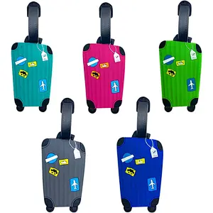 Pack Silicone Luggage Tags Travel Tags for Suitcase Travel ID Bag Tag for Baggage Bags