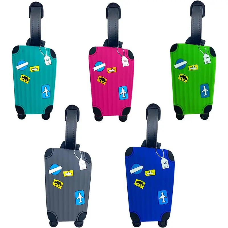 Pack Silicone Luggage Tags Travel Tags for Suitcase Travel ID Bag Tag for Baggage Bags