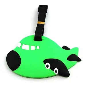 Custom Logo Airplane Shape Soft Pvc Silicone Travel Baggage Name Tags Luggage Bag Tag