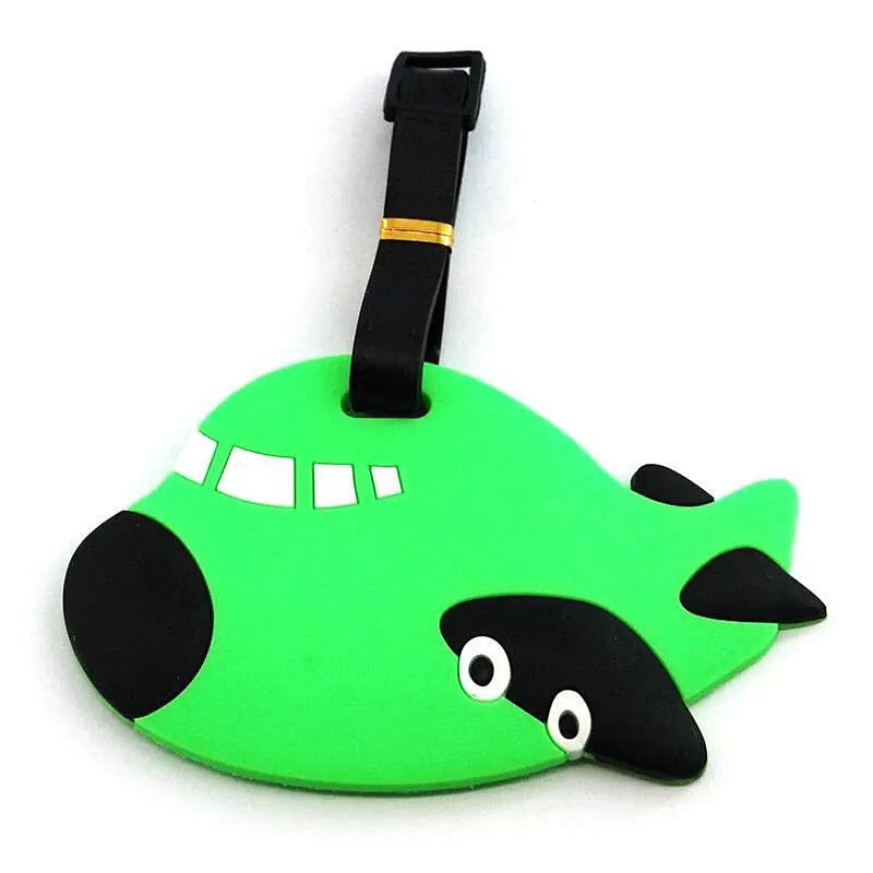 Custom Logo Airplane Shape Soft Pvc Silicone Travel Baggage Name Tags Luggage Bag Tag