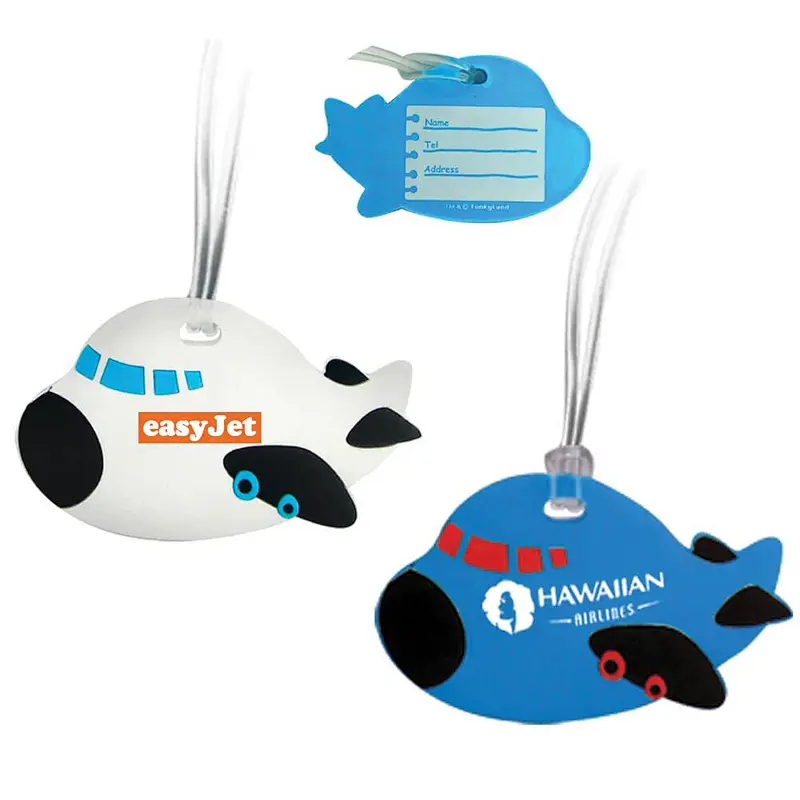 Airplane Shaped Soft PVC Luggage Tag for travel