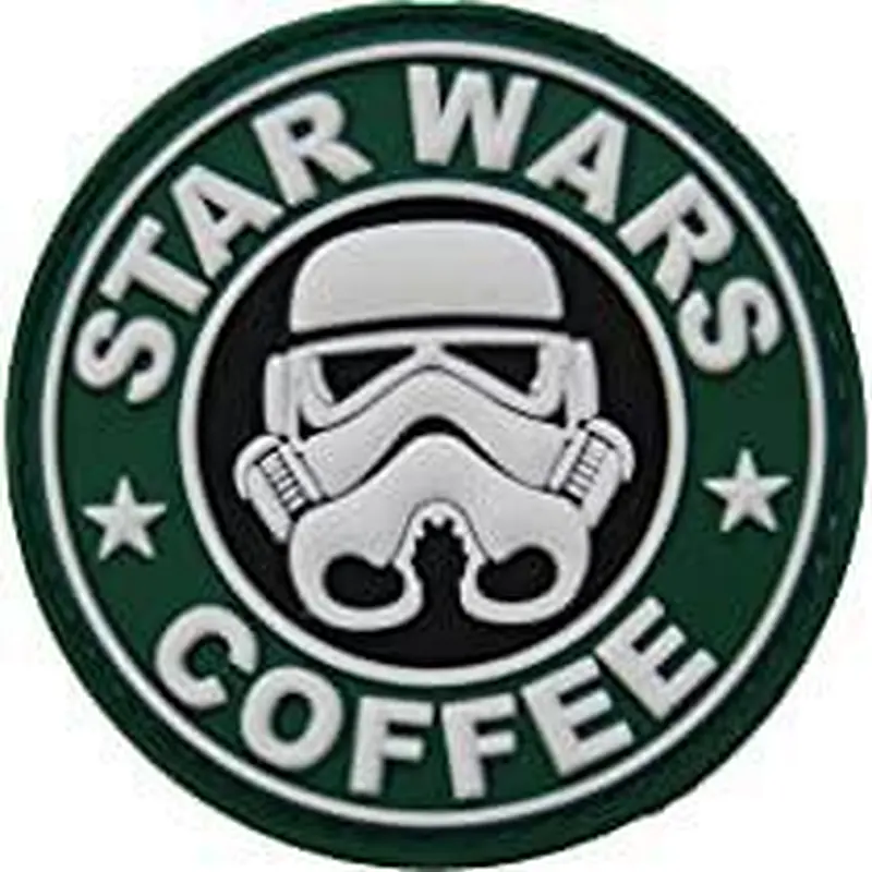 3D STAR WARS and COFFEE Army Green pvc patch