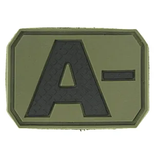 3D PVC Army Military Blood Type Patch