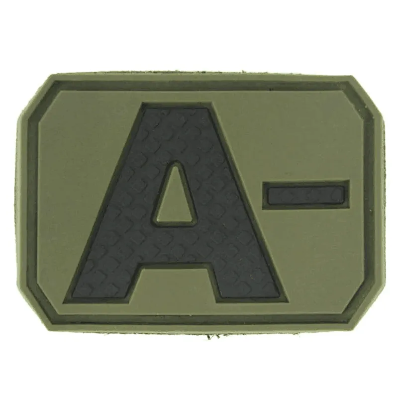 3D PVC Army Military Blood Type Patch