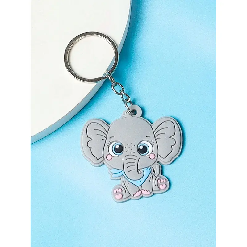 Elephant Shape Animal Design Creative Cartoon Souvenirs Gifts Pvc Keychain