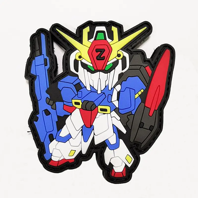 Custom Soft Pvc 2d&3d Patch Embossed Customized High Quality Robot Design Rubber Patch Hook