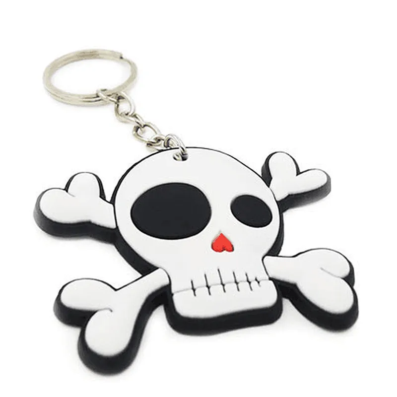 Custom Cheap Innovative Pyc Keyring Skull Keychain