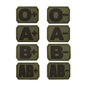 3D PVC Army Military Blood Type Patch