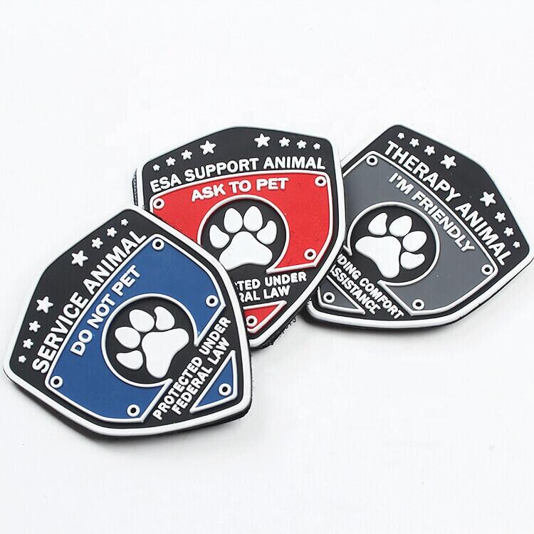 Custom PVC Rubber Logo Patches with Hook and Loop Fastener