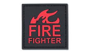 PVC Patch Fire Fighter on Fire 3D Badge Hook