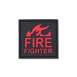 PVC Patch Fire Fighter on Fire 3D Badge Hook