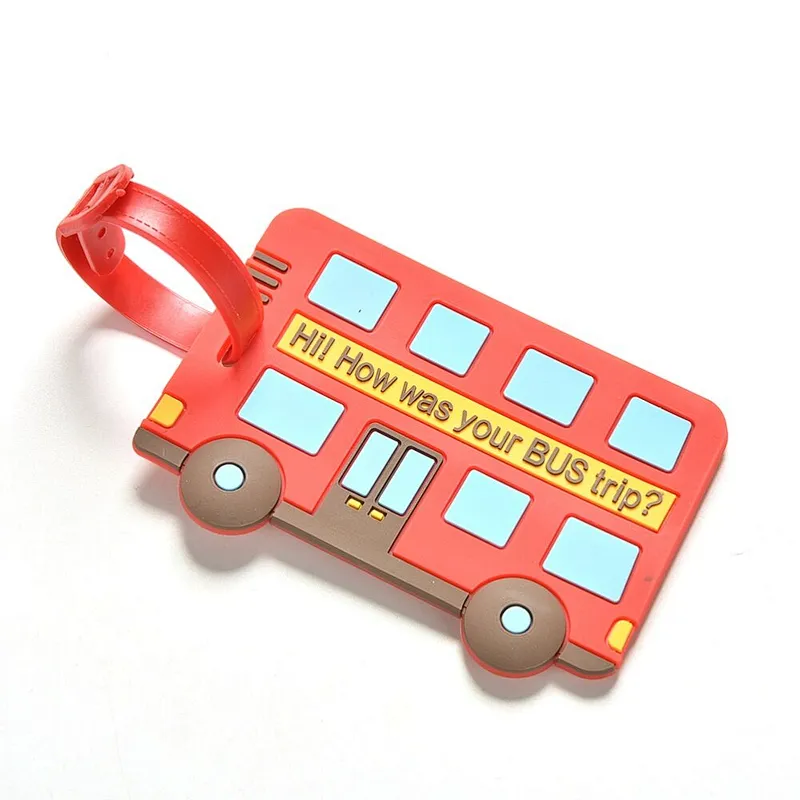 Silicone Luggage Tag Reusable Suitcase Name Label ID Travel Identify Badge Showy